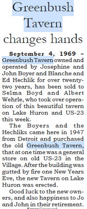 Greenbush Tavern - Sept 1969 (newer photo)